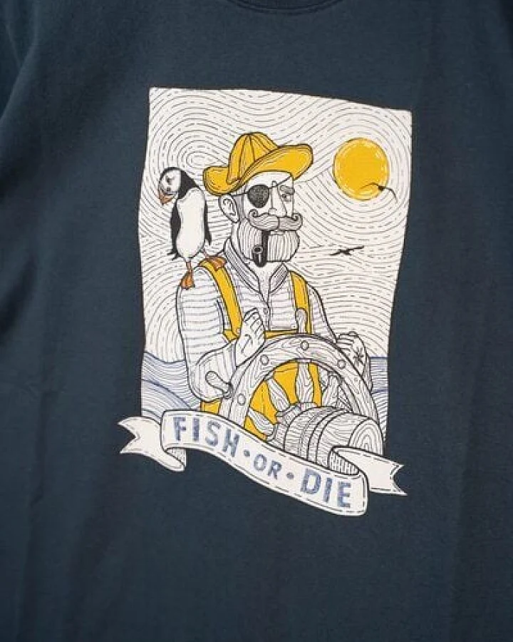 LAKOR T-Shirt aus Bio-Baumwolle - Seaparrot And Shipster - Blueberry