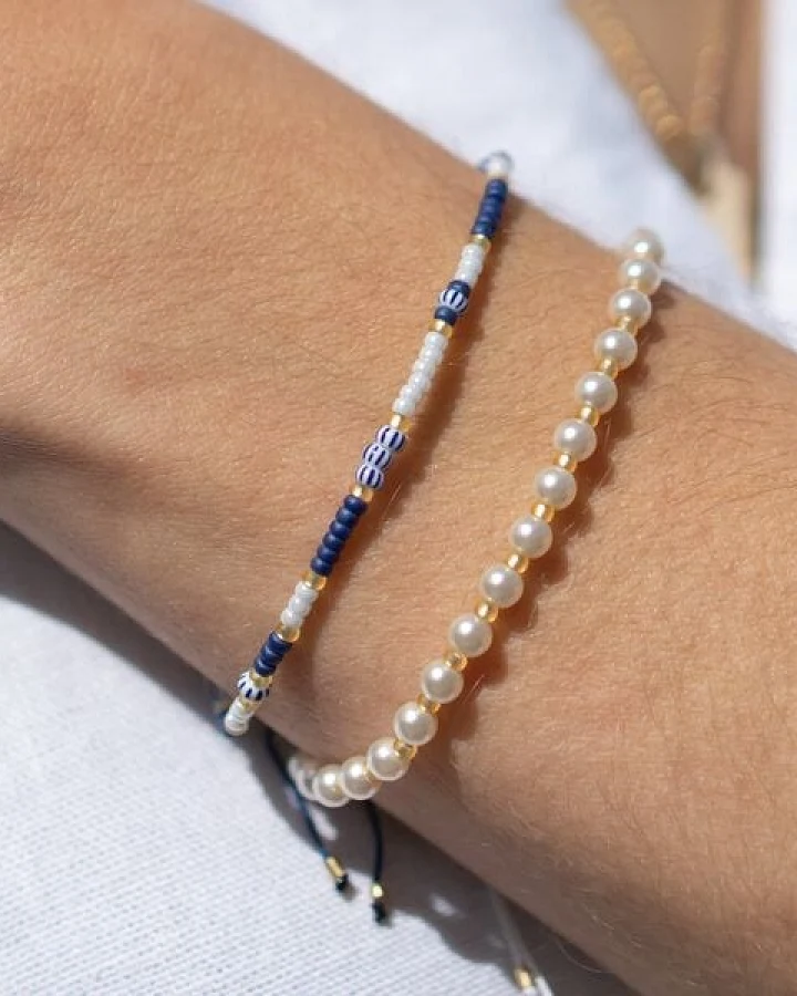 juni Perlenarmbänder Set "Hamptons" - maritim, elegant, vegan - handgemacht in Deutschland