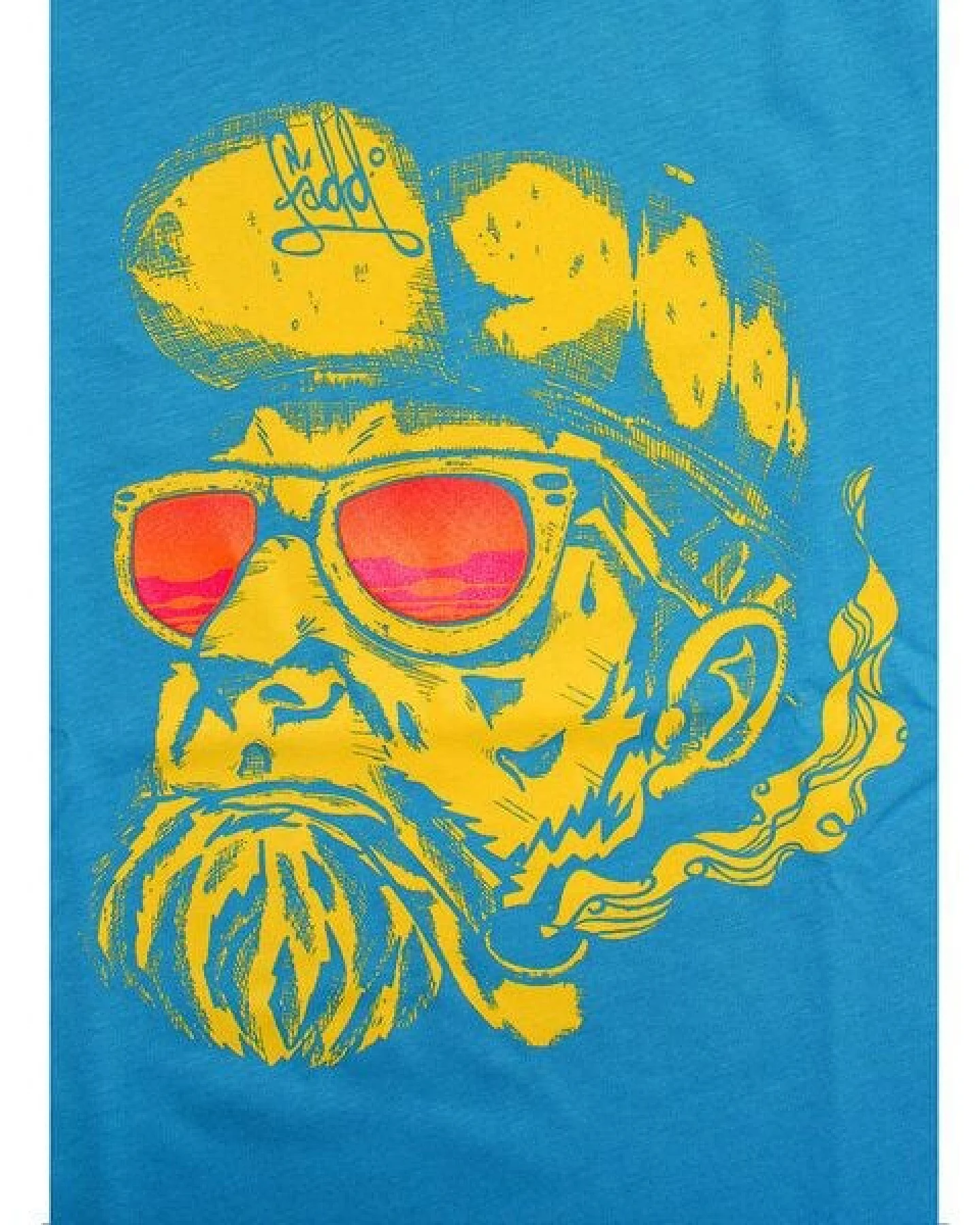 FÄDD Kinder T-Shirt Rundhals aus Bio-Baumwolle "Neon Hippster Hans" Blau – Ansicht 2