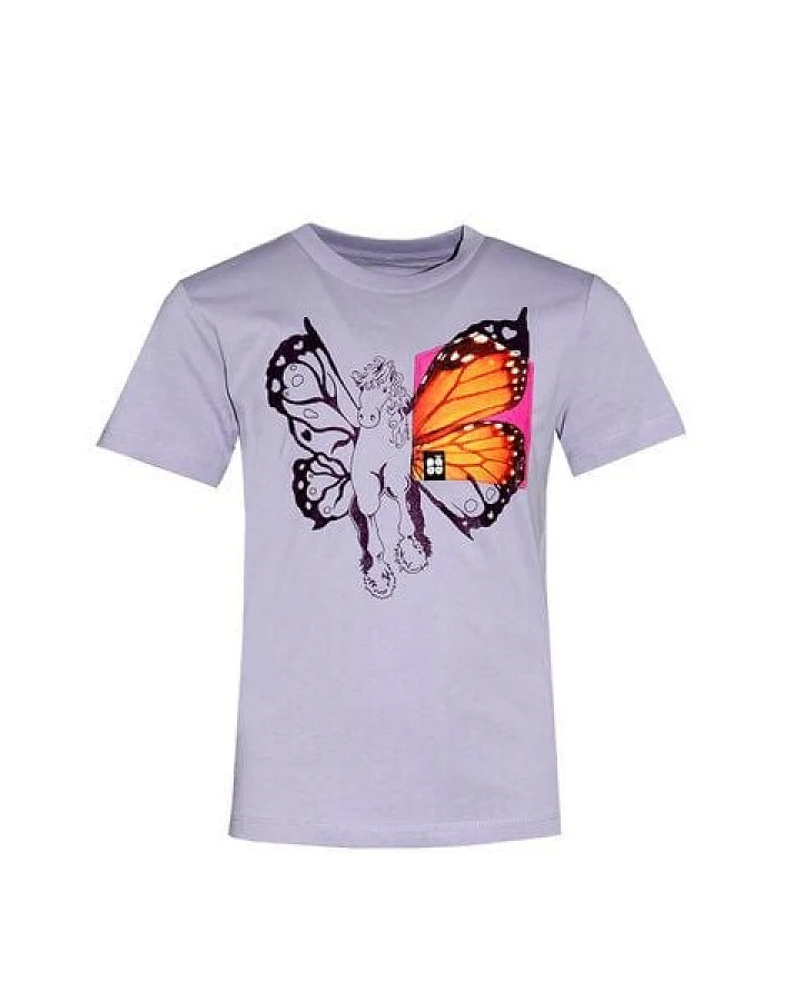 Kinder T-Shirt Rundhals Bio-Baumwolle "Pegasus BT" Flieder Lila Fädd