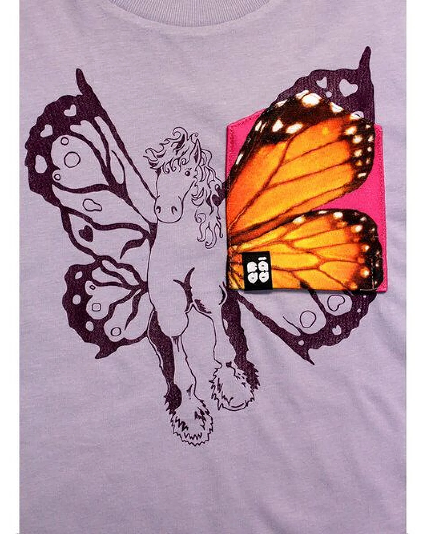 Kinder T-Shirt Rundhals Bio-Baumwolle "Pegasus BT" Flieder Lila Fädd – Ansicht 2