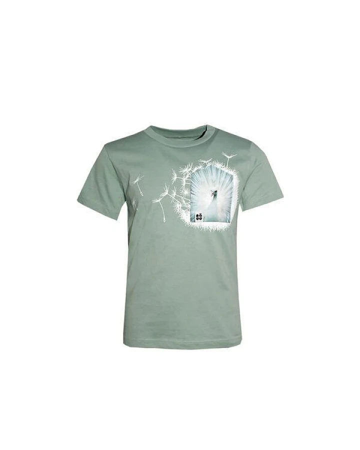 Kinder T-Shirt Rundhals Bio-Baumwolle "der weiße V (Kidz)" Grün Fädd
