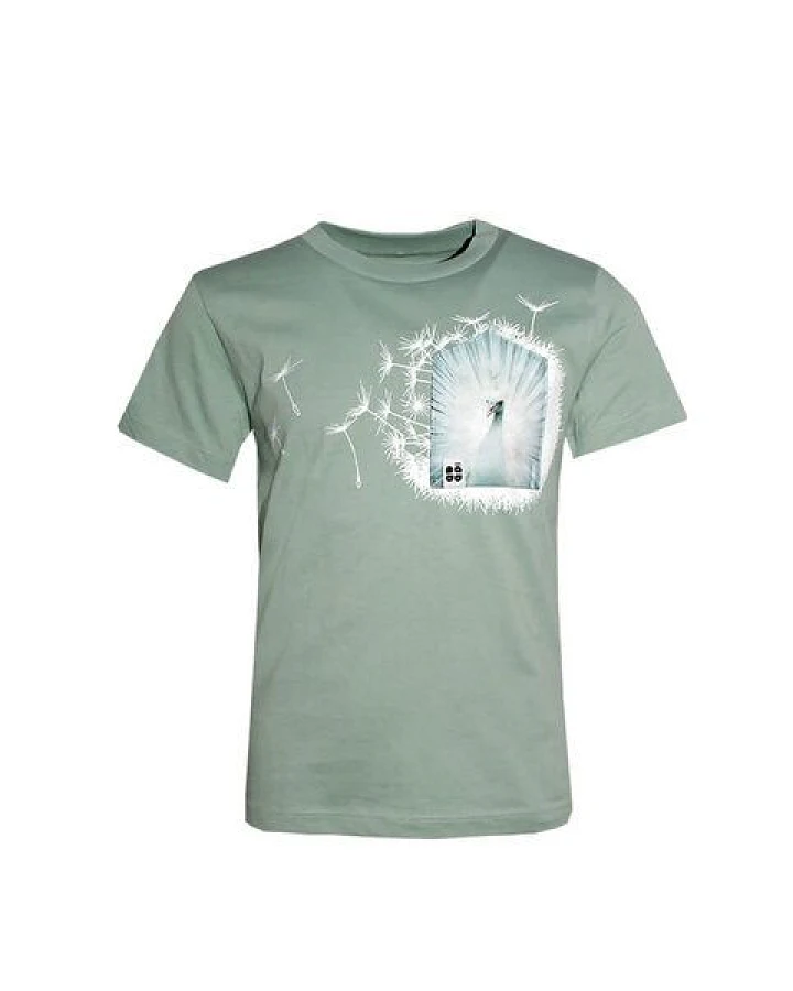 Kinder T-Shirt Rundhals Bio-Baumwolle "der weiße V (Kidz)" Grün Fädd