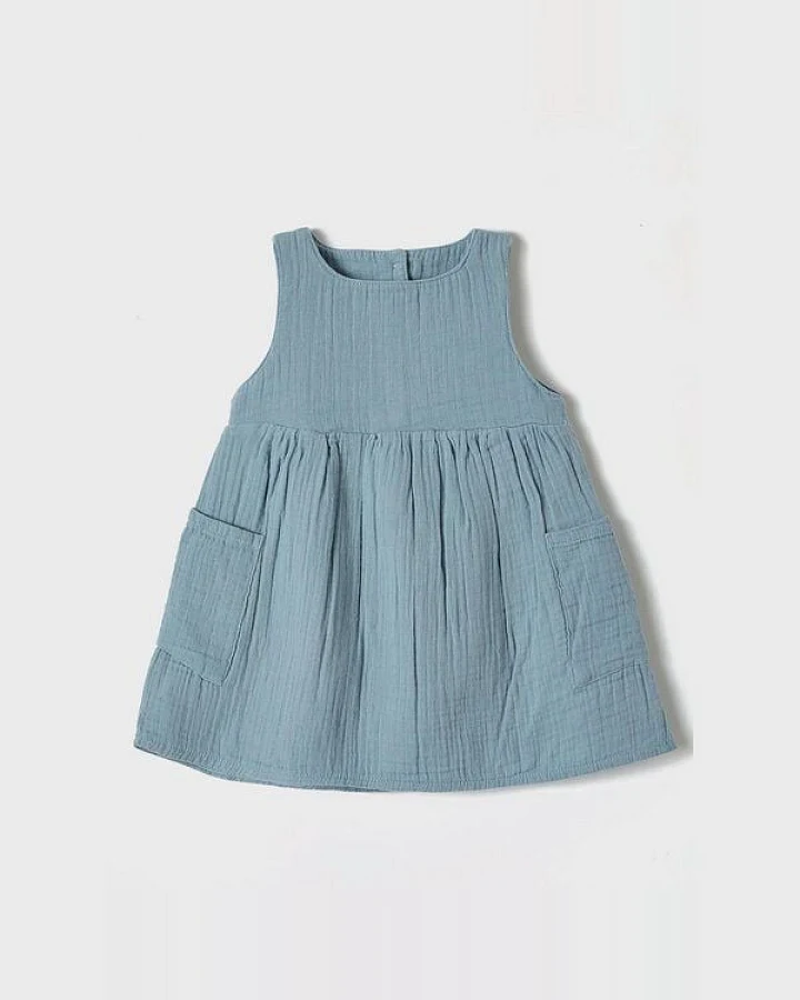OrganicEra Bio Musselin ärmelloses Kleid mit Tasche