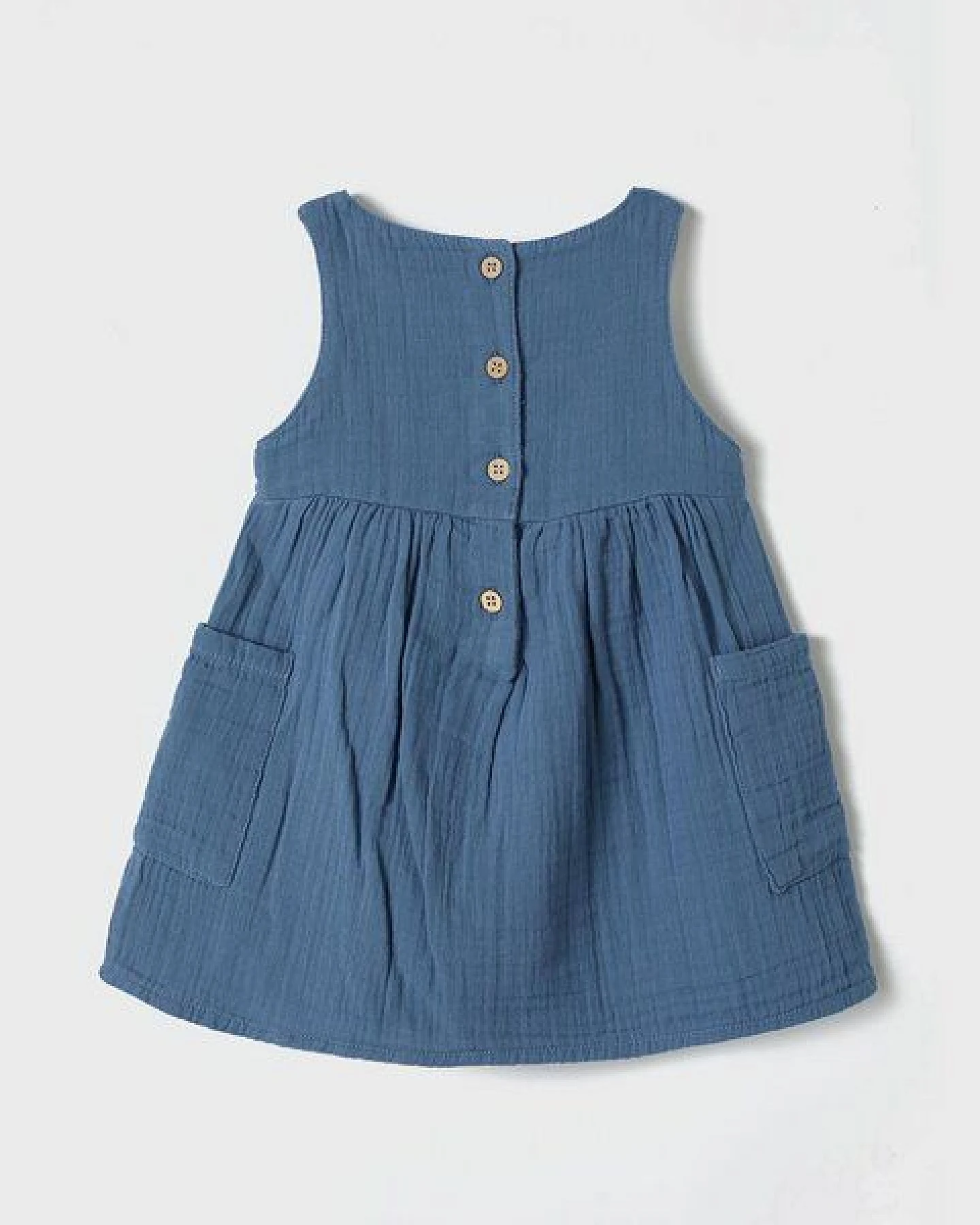 OrganicEra Bio Musselin ärmelloses Kleid mit Tasche – Ansicht 2