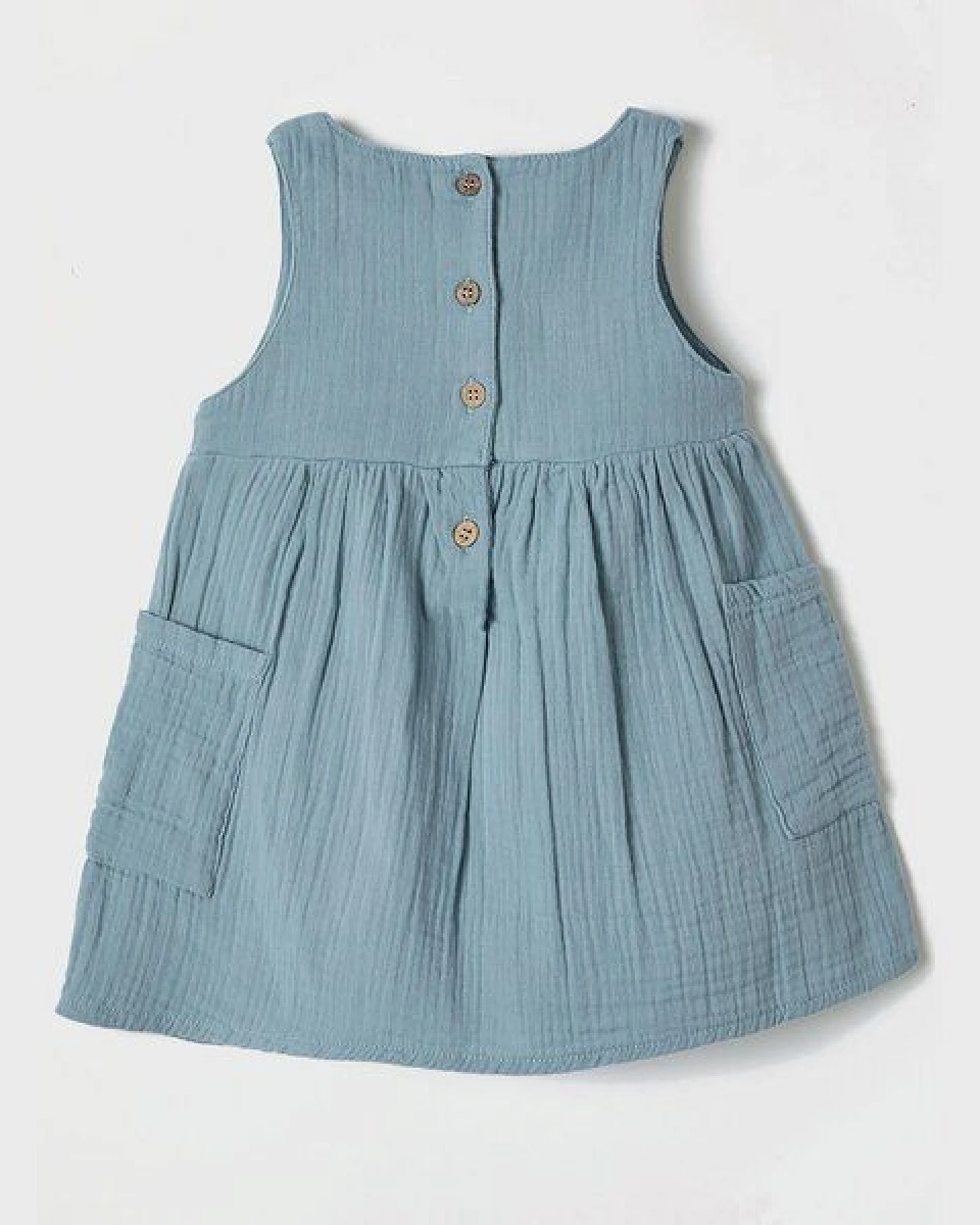 OrganicEra Bio Musselin ärmelloses Kleid mit Tasche – Ansicht 2