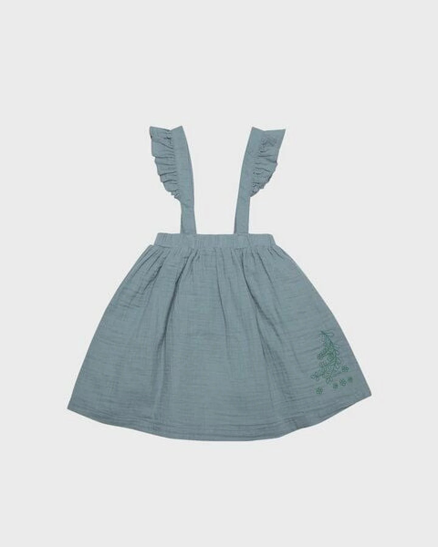 OrganicEra Babykleid aus Bio-Musselin mit Rüschen, Aqua – Ansicht 3
