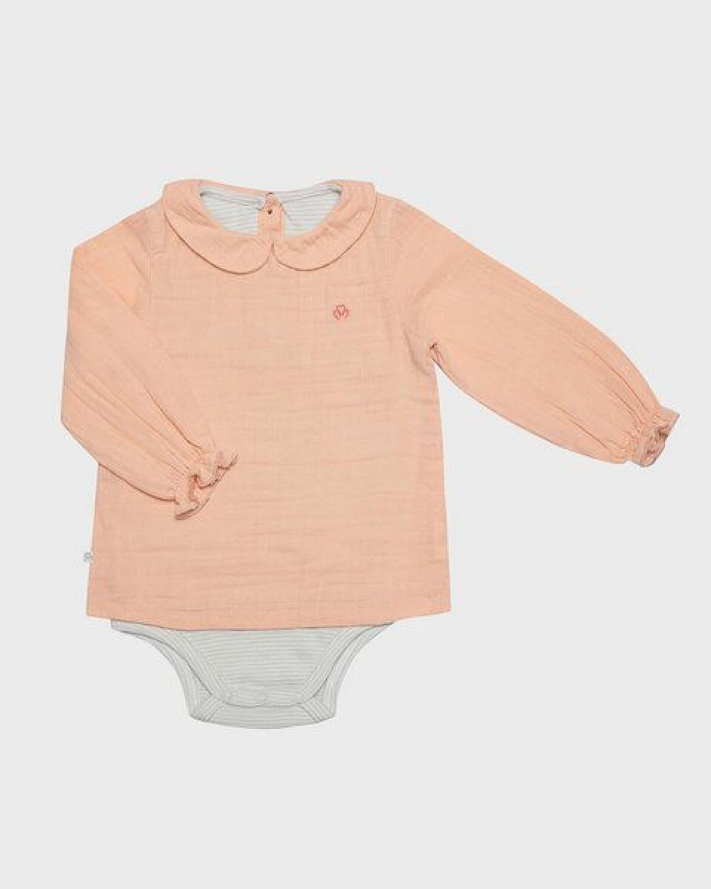 OrganicEra Bio Musselin Peter Pan Kragen Bodysuit Bluse – Ansicht 3