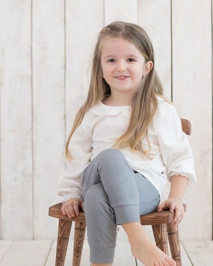 OrganicEra Bio Vual Mädchen Peter Pan Kragen Shirt