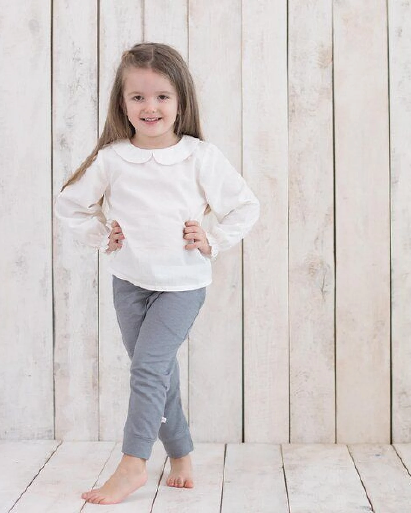 OrganicEra Bio Vual Mädchen Peter Pan Kragen Shirt – Ansicht 2