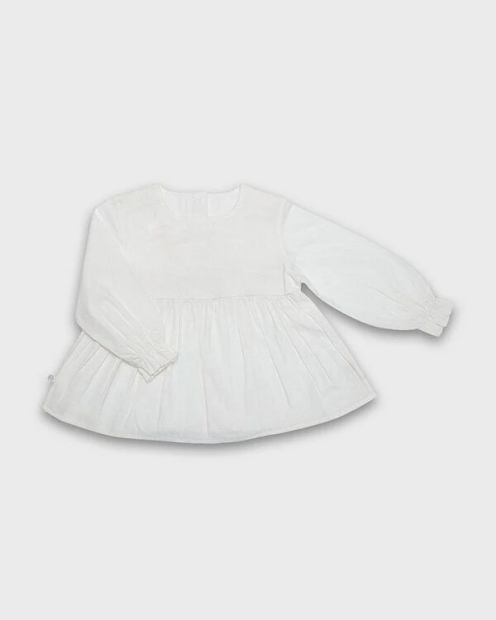 OrganicEra Bio Vual Baby Mädchen Bluse, Weiß