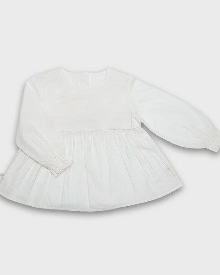 OrganicEra Bio Vual Baby Mädchen Bluse, Weiß