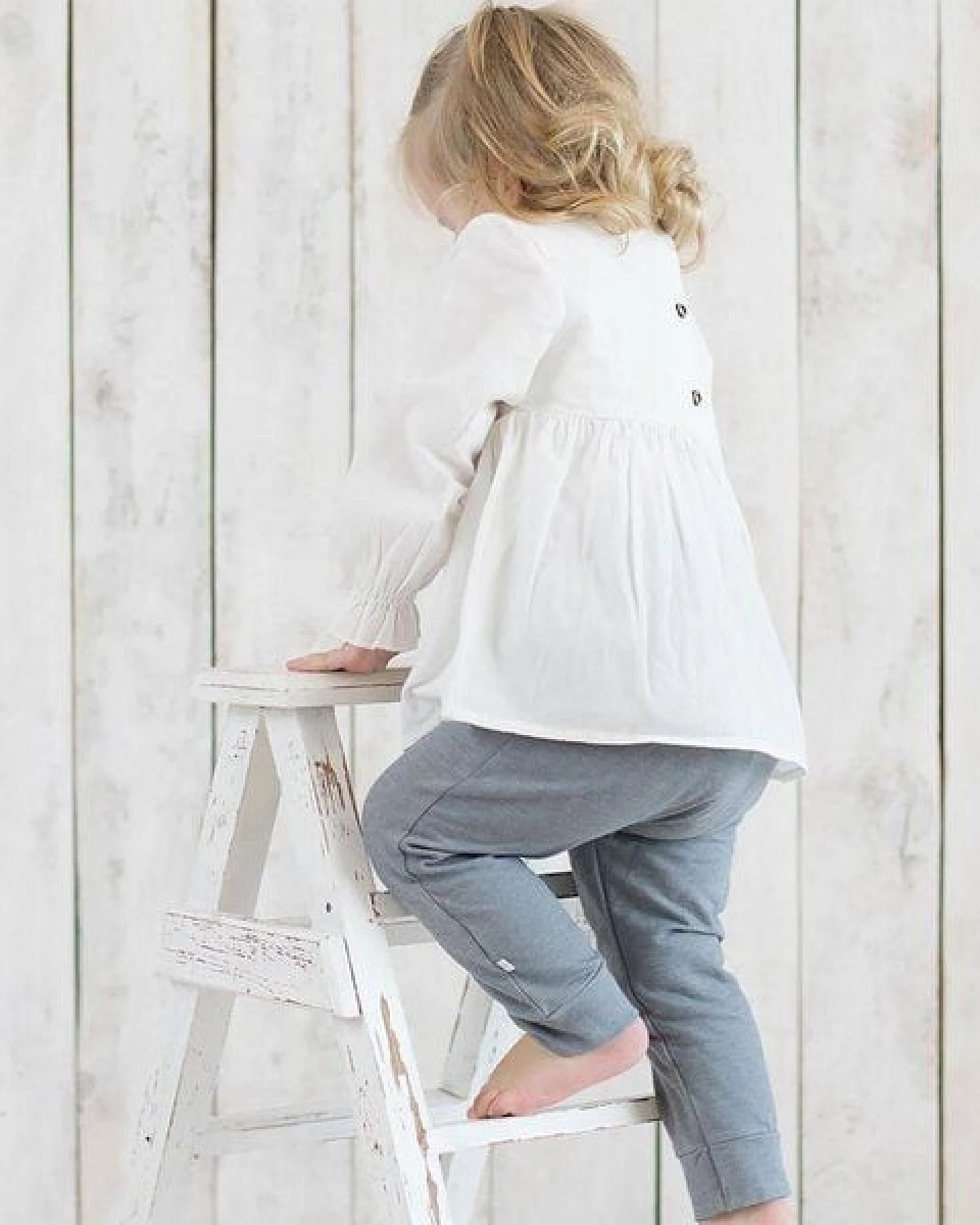OrganicEra Bio Vual Baby Mädchen Bluse, Weiß – Ansicht 2