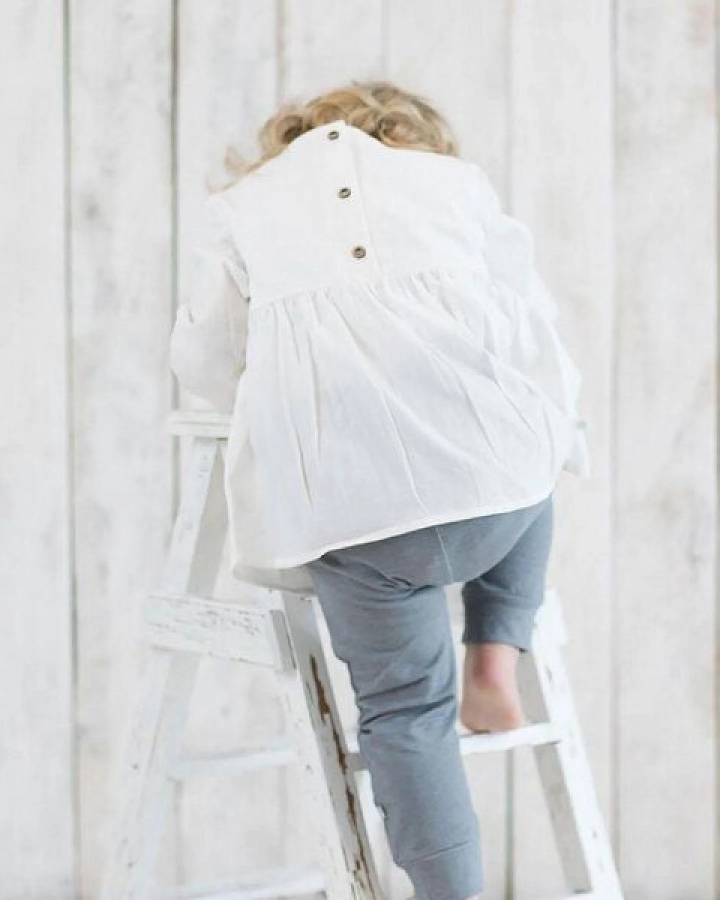 OrganicEra Bio Vual Baby Mädchen Bluse, Weiß – Ansicht 3