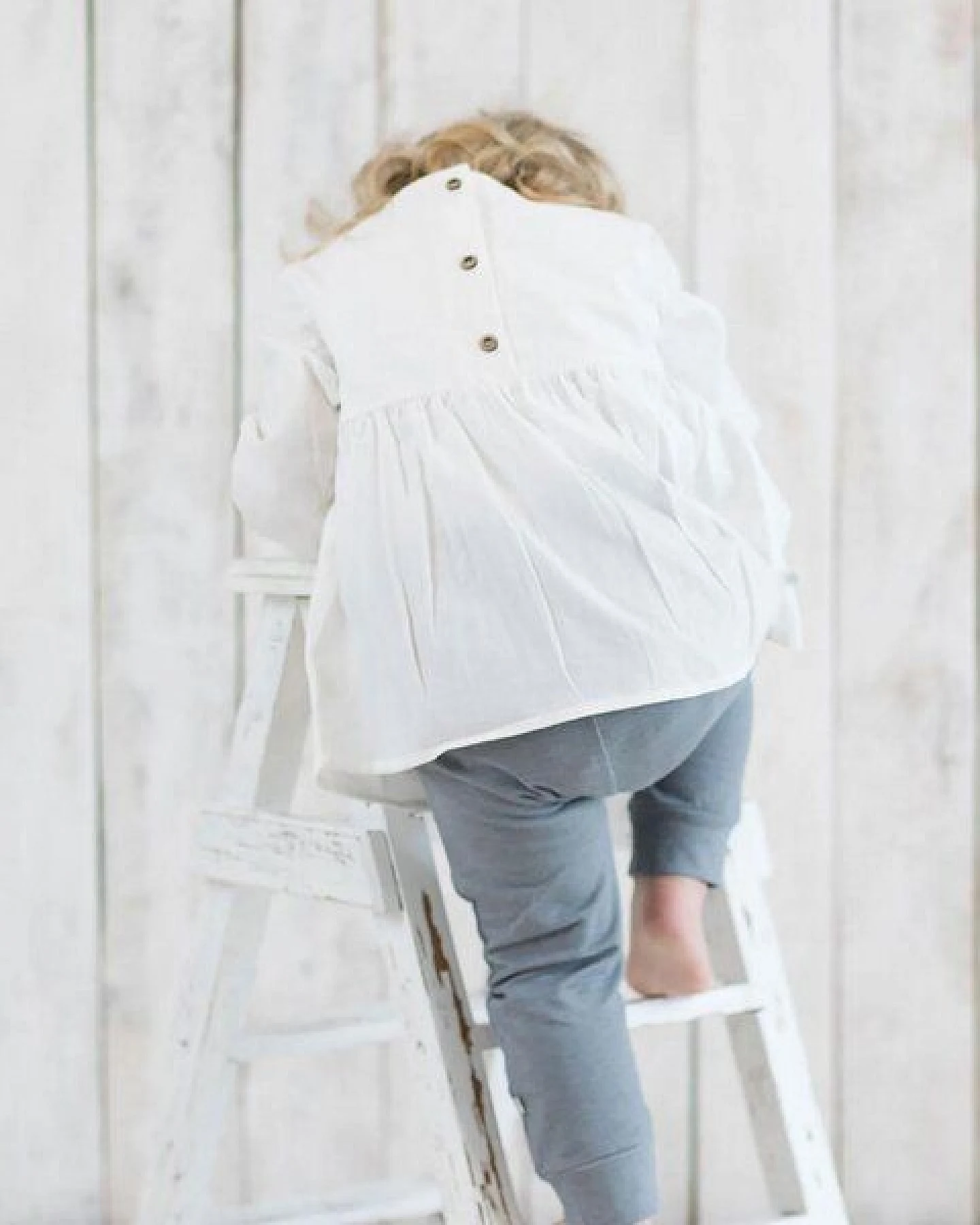 OrganicEra Bio Vual Baby Mädchen Bluse, Weiß – Ansicht 3