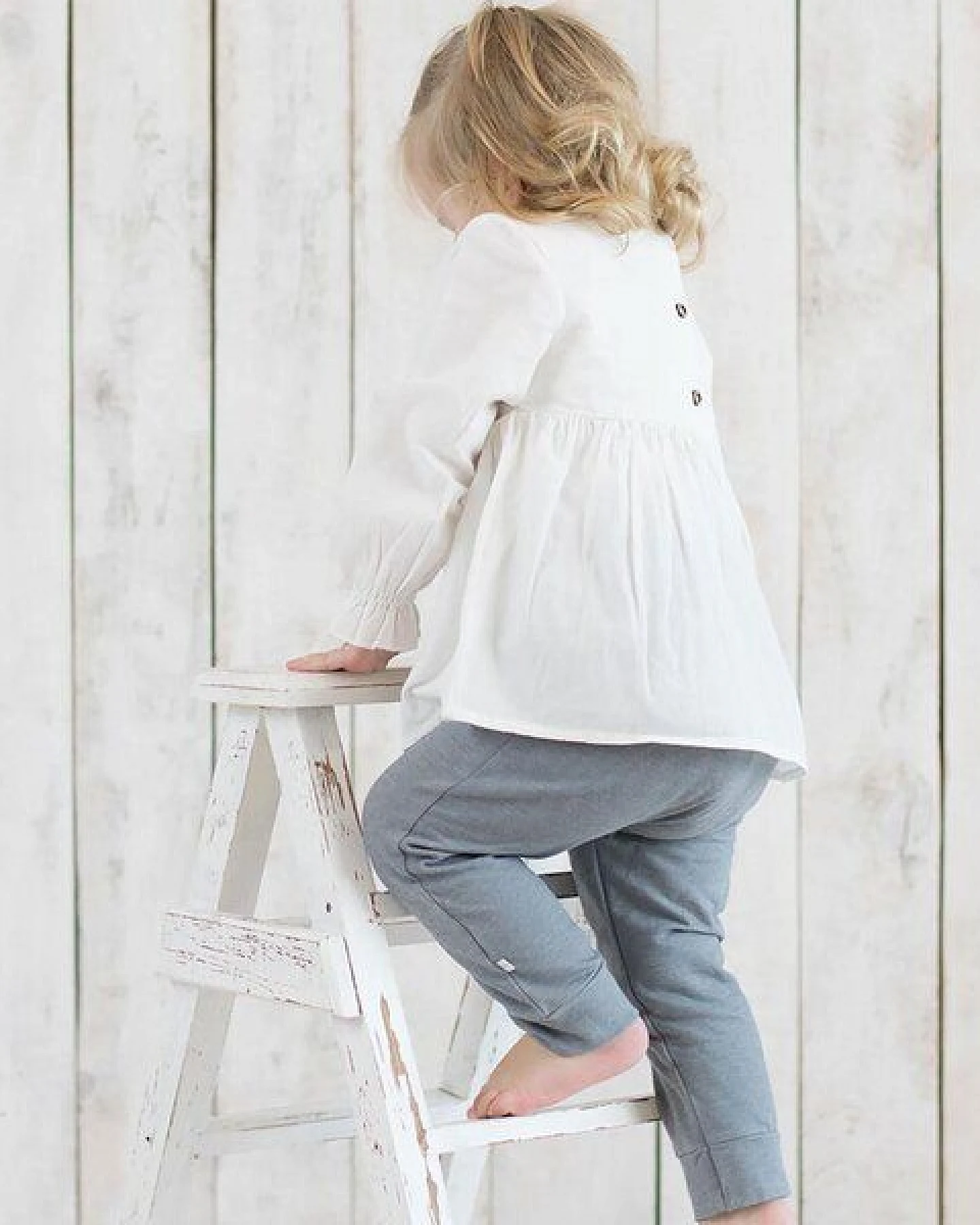 OrganicEra Bio Vual Baby Mädchen Bluse, Weiß – Ansicht 2