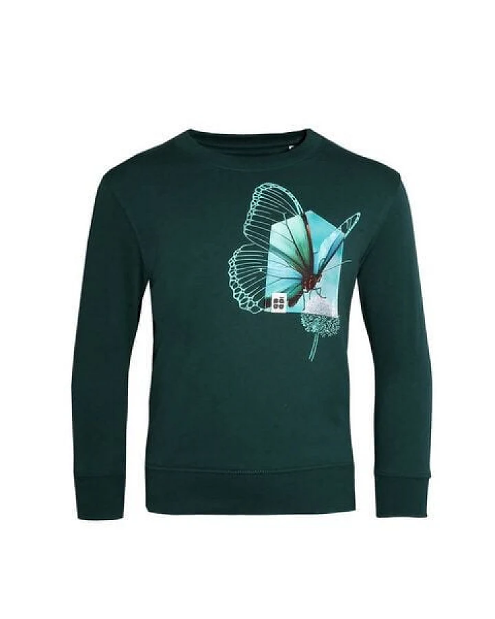 FÄDD Kinder Sweatshirt Pullover Biobaumwolle "Butterfliege BT (Kidz)" Grün