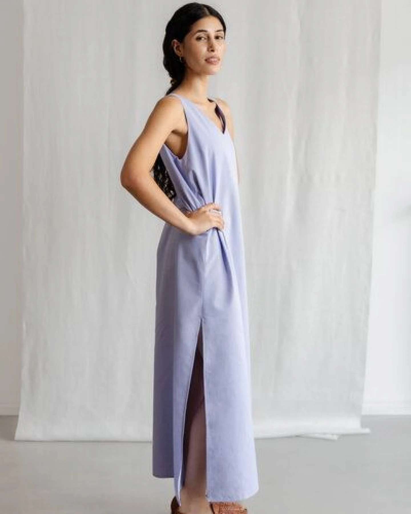 Jyoti - Fair Works Bio-Baumwoll Midikleid Arohi – Ansicht 3