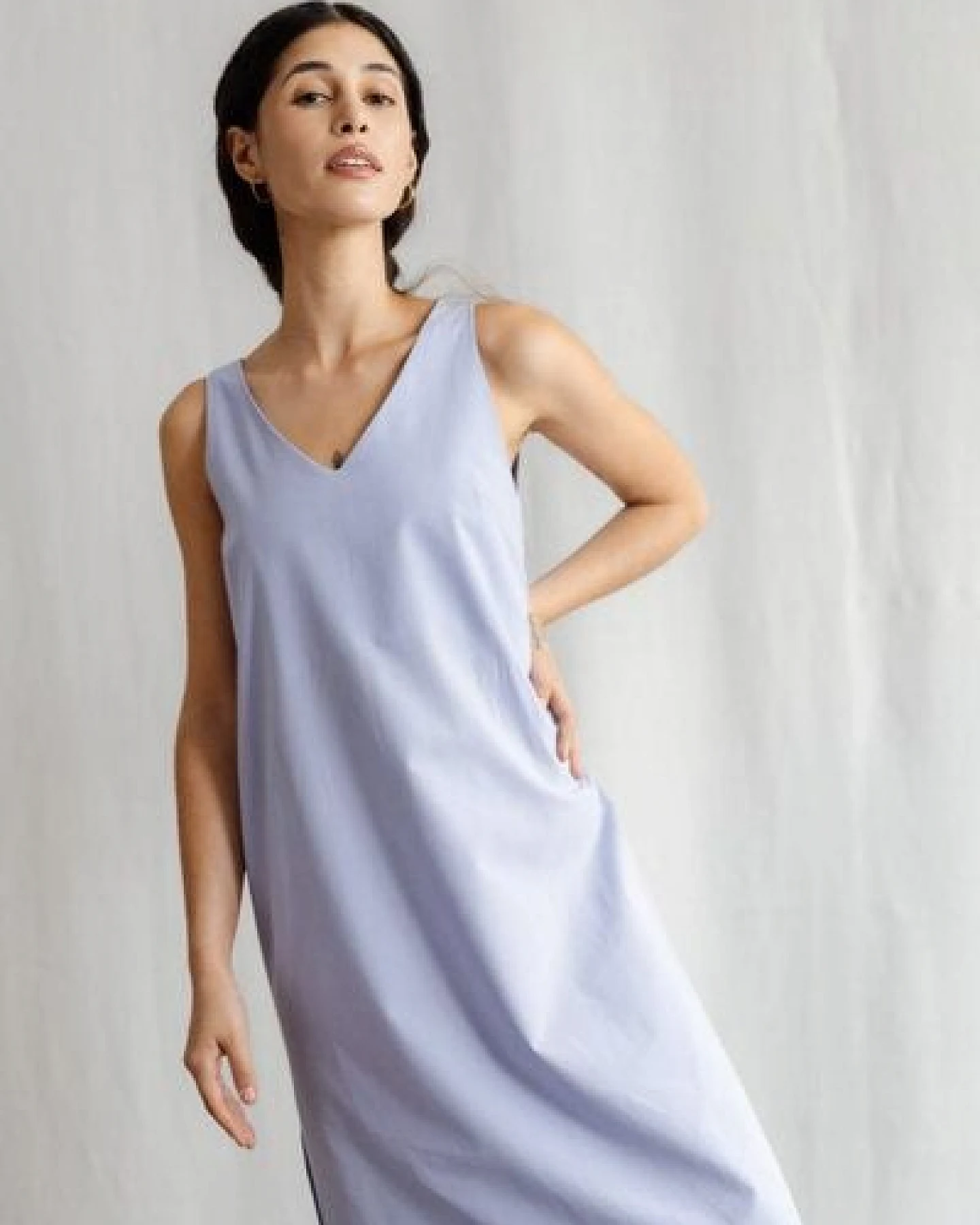 Jyoti - Fair Works Bio-Baumwoll Midikleid Arohi – Ansicht 2