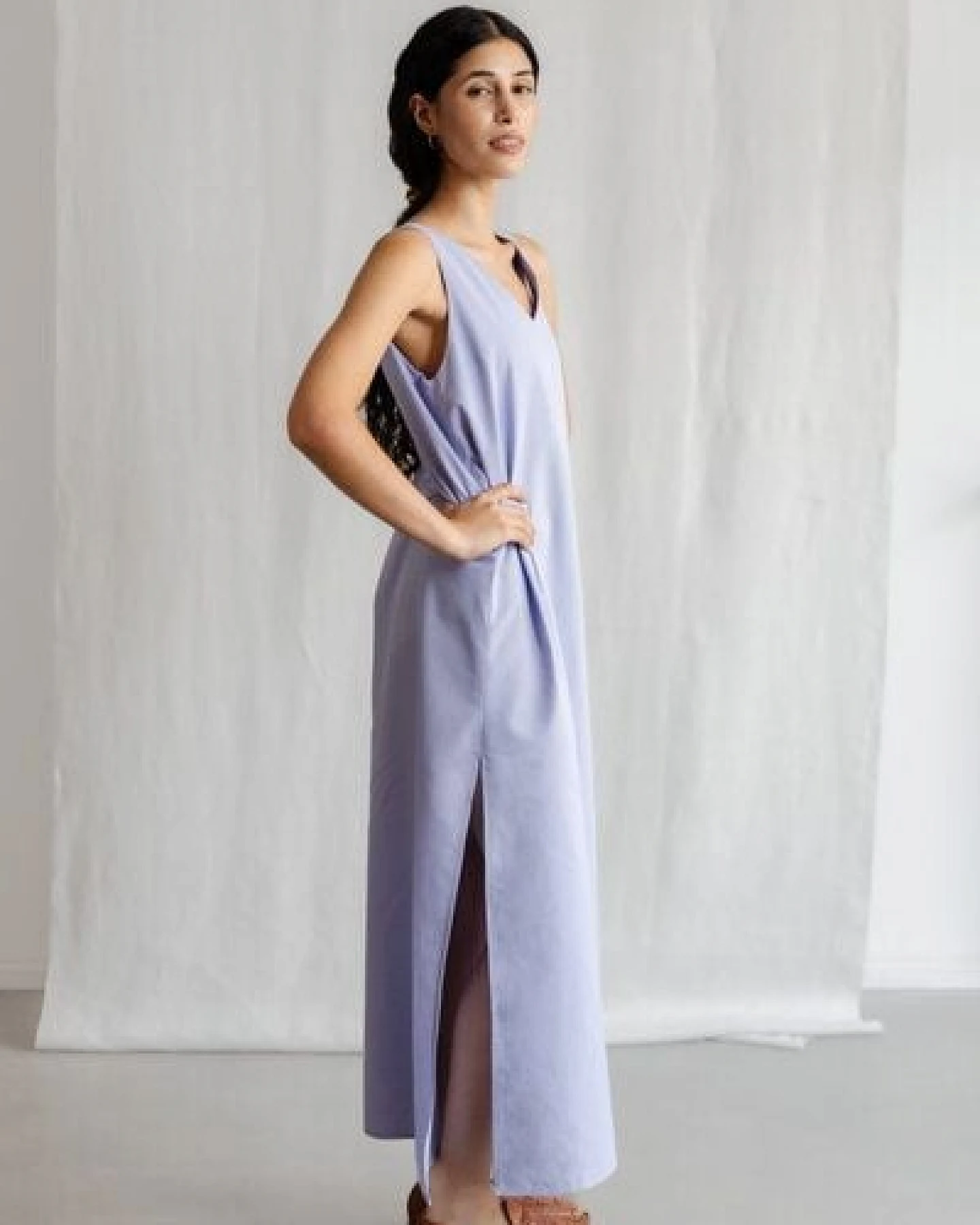 Jyoti - Fair Works Bio-Baumwoll Midikleid Arohi – Ansicht 3