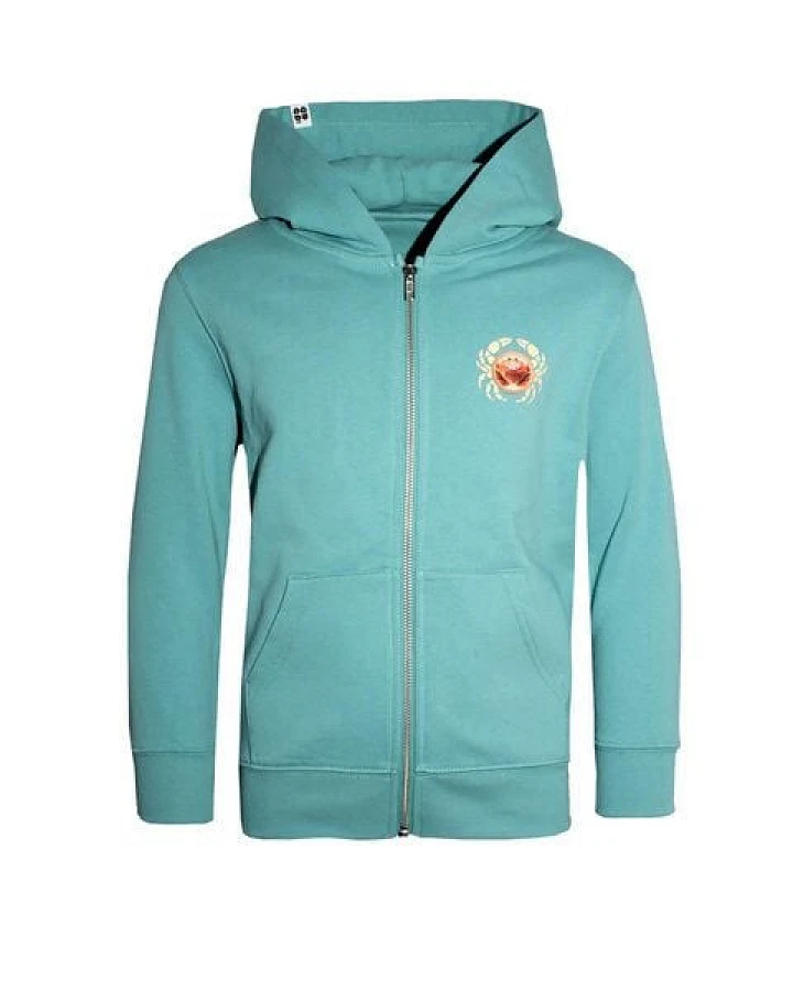 Kinder Unisex Zipper Sweatjacke aus Bio-Baumwolle Türkis Grün von Fädd
