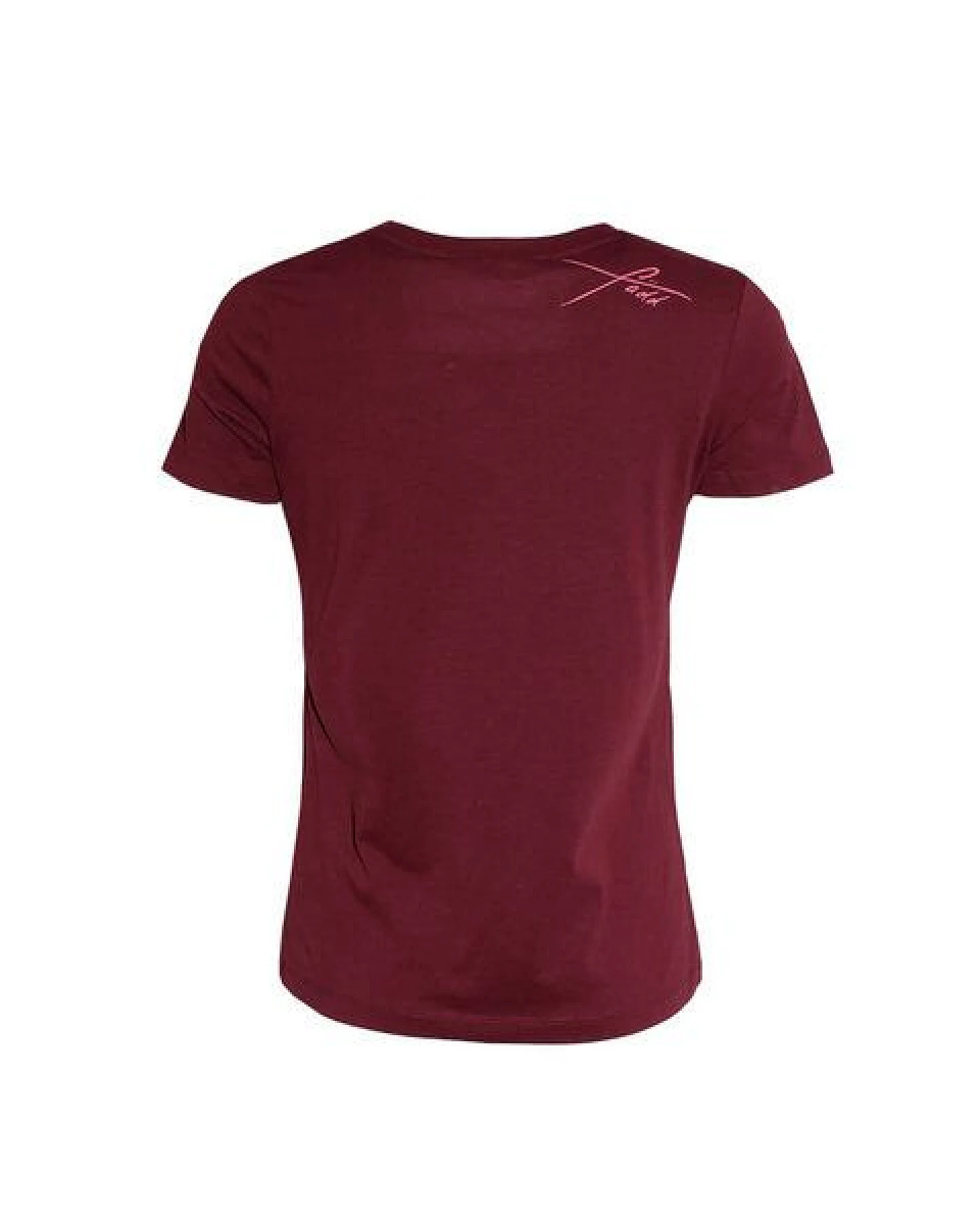 Damen T-Shirt Rundhals aus Bio-Baumwolle "Hippocampus" Rot von Fädd – Ansicht 2
