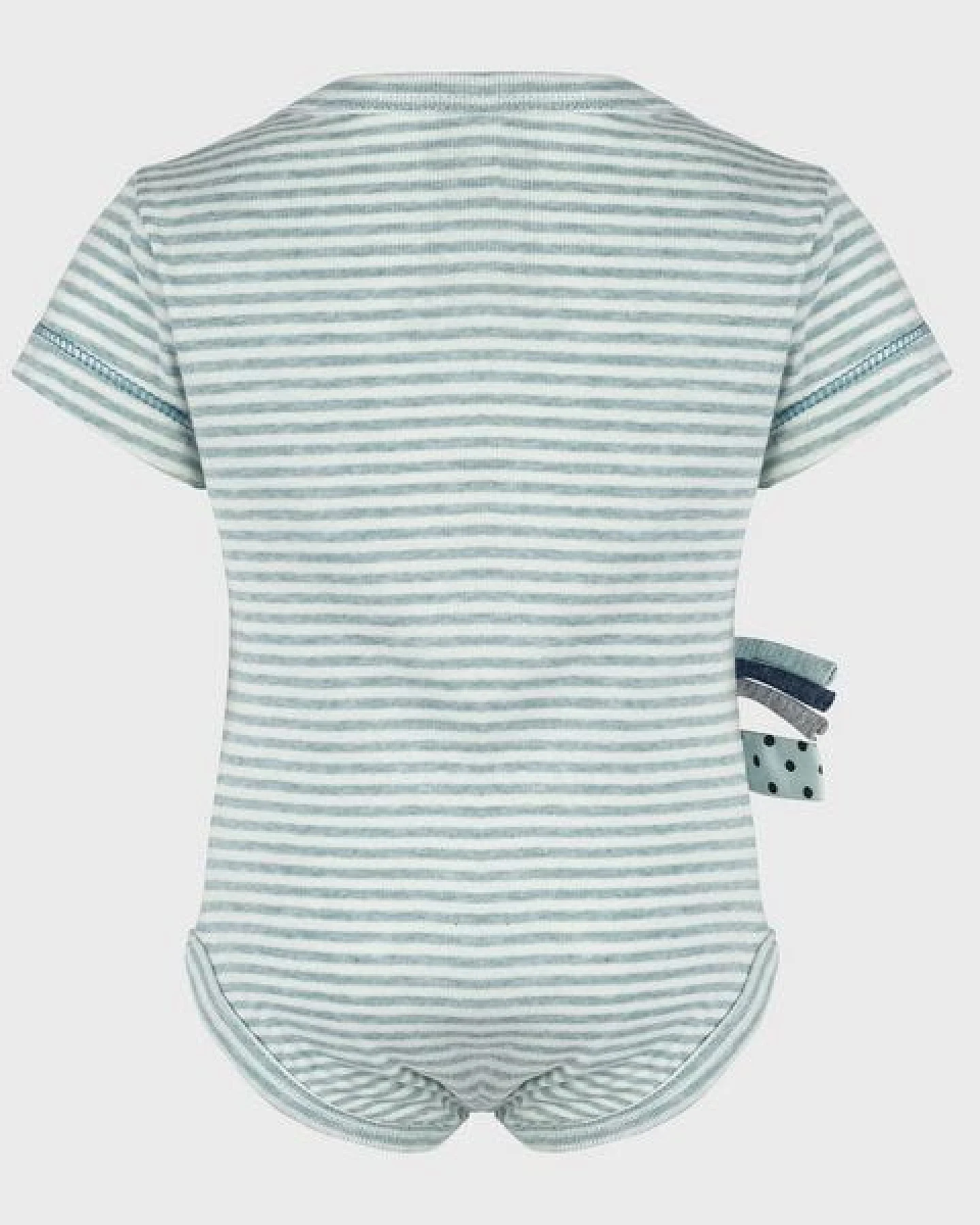 Baby S/S Kurzarm Bodysuit Gestreift 'OrganicEra' aus Bio-Baumwolle – Ansicht 3