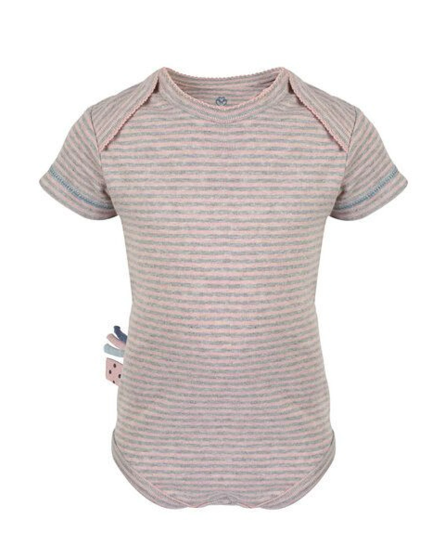 Baby S/S Kurzarm Bodysuit Gestreift 'OrganicEra' aus Bio-Baumwolle – Ansicht 2