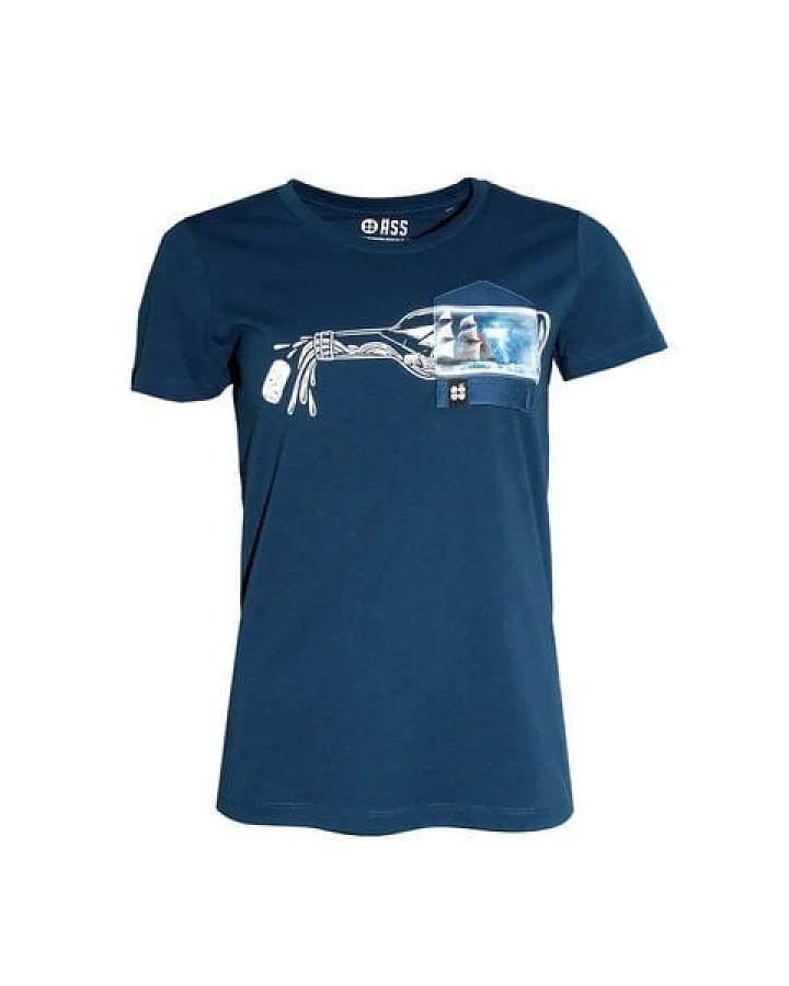FÄDD Damen T-Shirt Rundhals aus Bio-Baumwolle "Buddlschüff BT" Blau
