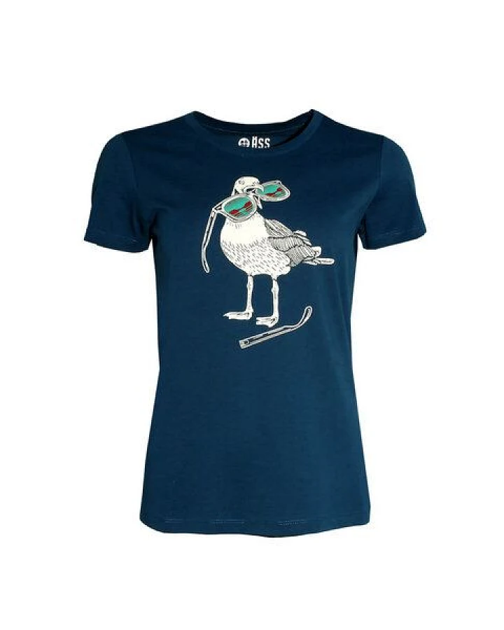Damen T-Shirt Rundhals aus Bio-Baumwolle "Hipster Haps" Blau von Fädd