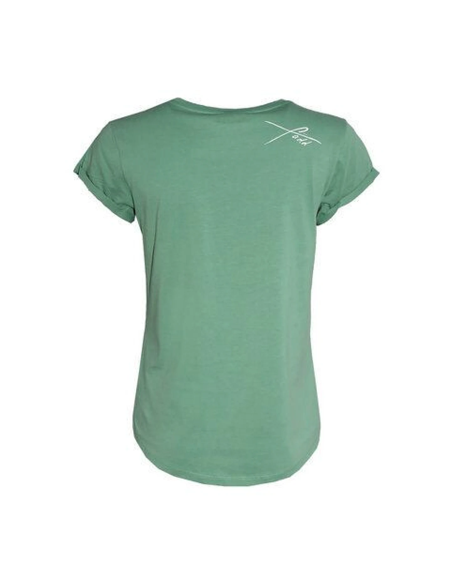 FÄDD Damen T-Shirt Rundhals aus Bio-Baumwolle "Wellennudeln BT" Grün – Ansicht 3