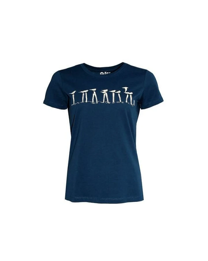 Damen T-Shirt Rundhals aus Bio-Baumwolle "Vollpfosten" Blau von Fädd