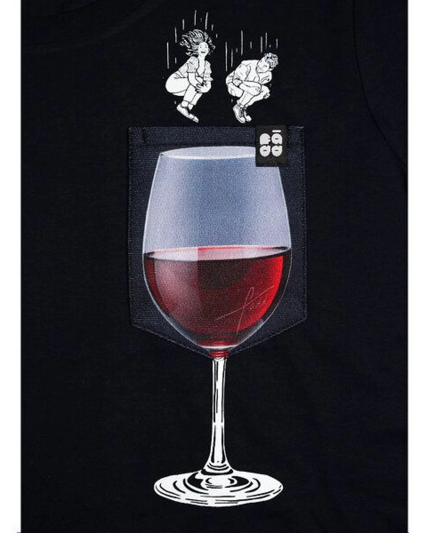 FÄDD Damen T-Shirt Rundhals aus Bio-Baumwolle "Rotwein BT" Navy Schwarz – Ansicht 2