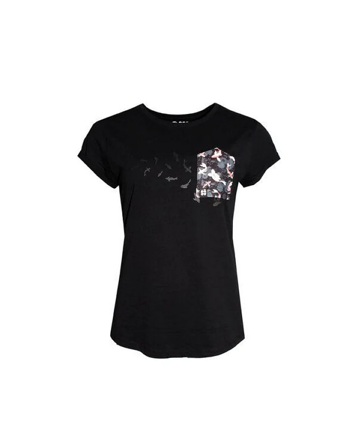 FÄDD Damen T-Shirt Rundhals aus Bio-Baumwolle "Bit Koi BT" Schwarz