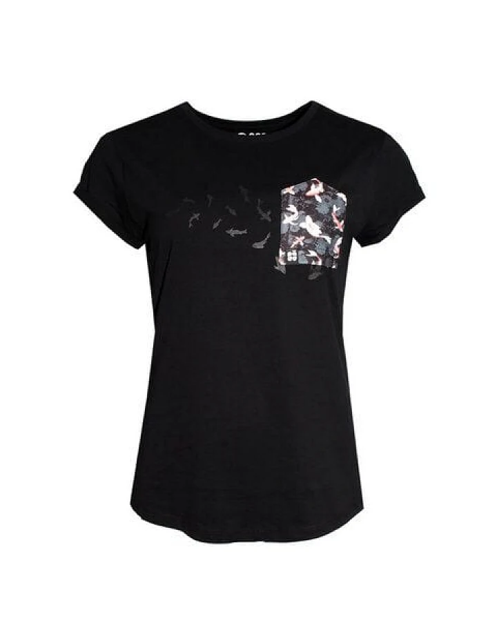 FÄDD Damen T-Shirt Rundhals aus Bio-Baumwolle "Bit Koi BT" Schwarz