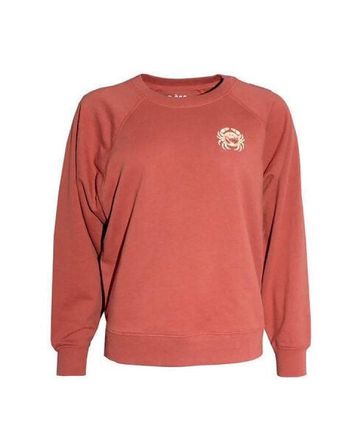 FÄDD Damen Sweatshirt Pullover aus Bio-Baumwolle "Kräbbs PäP Bätwing" Rot