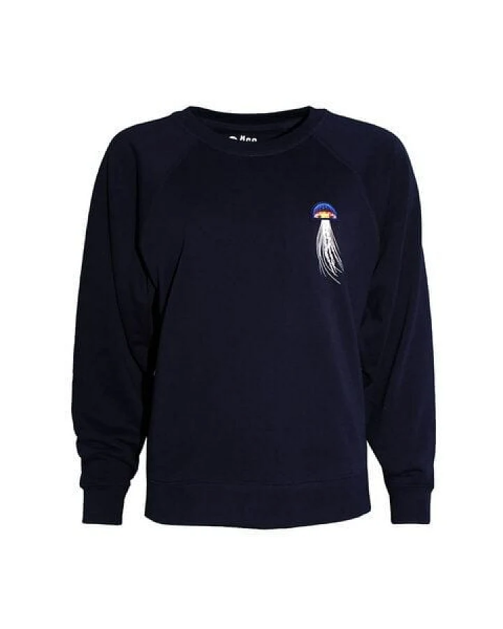 FÄDD Damen Sweatshirt Pullover Bio-Baumwolle Kwalle PäP Bätwing Navy Blau