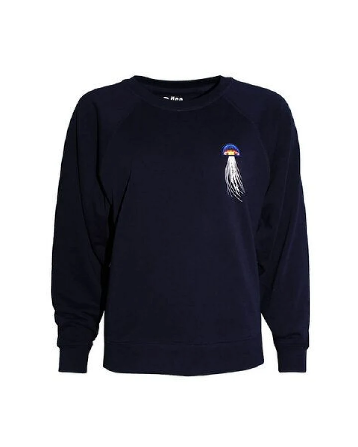 FÄDD Damen Sweatshirt Pullover Bio-Baumwolle Kwalle PäP Bätwing Navy Blau