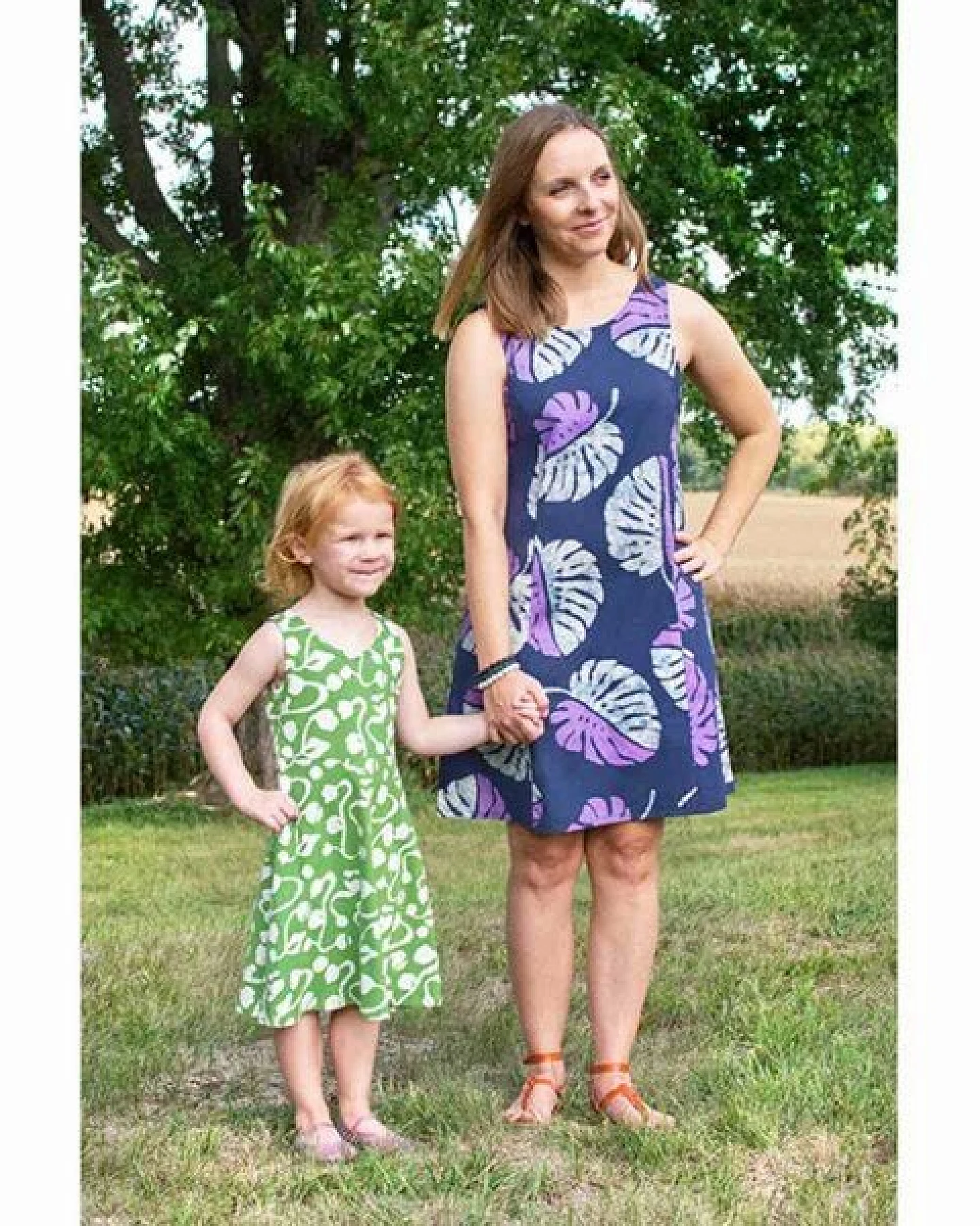 Global Mamas Bio Jersey Kleid Girls - Fit & Flare - Brambles – Ansicht 3