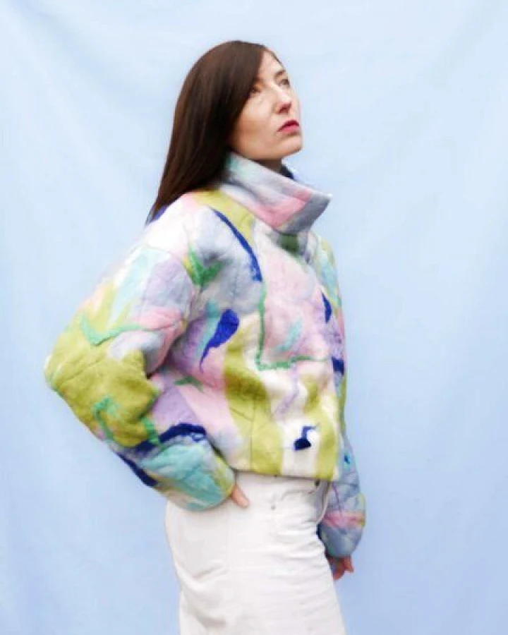 PANAPUFA Bomberjacke aus Wolle ABSTRACT