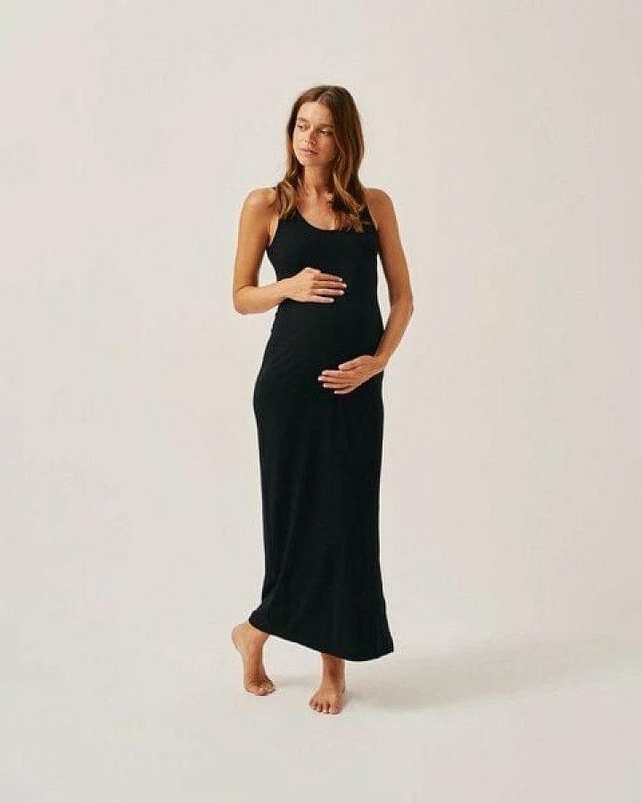 The Mama Set Umstands-Maxikleid „The Maxi Dress“ Figurbetonendes Kleid für Schwangerschaft & darüber hinaus