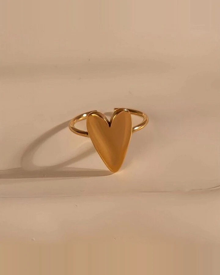 Größenverstellbarer HERZ Ring ca. 18 x 15mm von Elektropulli