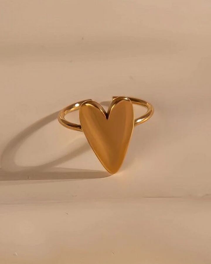Größenverstellbarer HERZ Ring ca. 18 x 15mm von Elektropulli