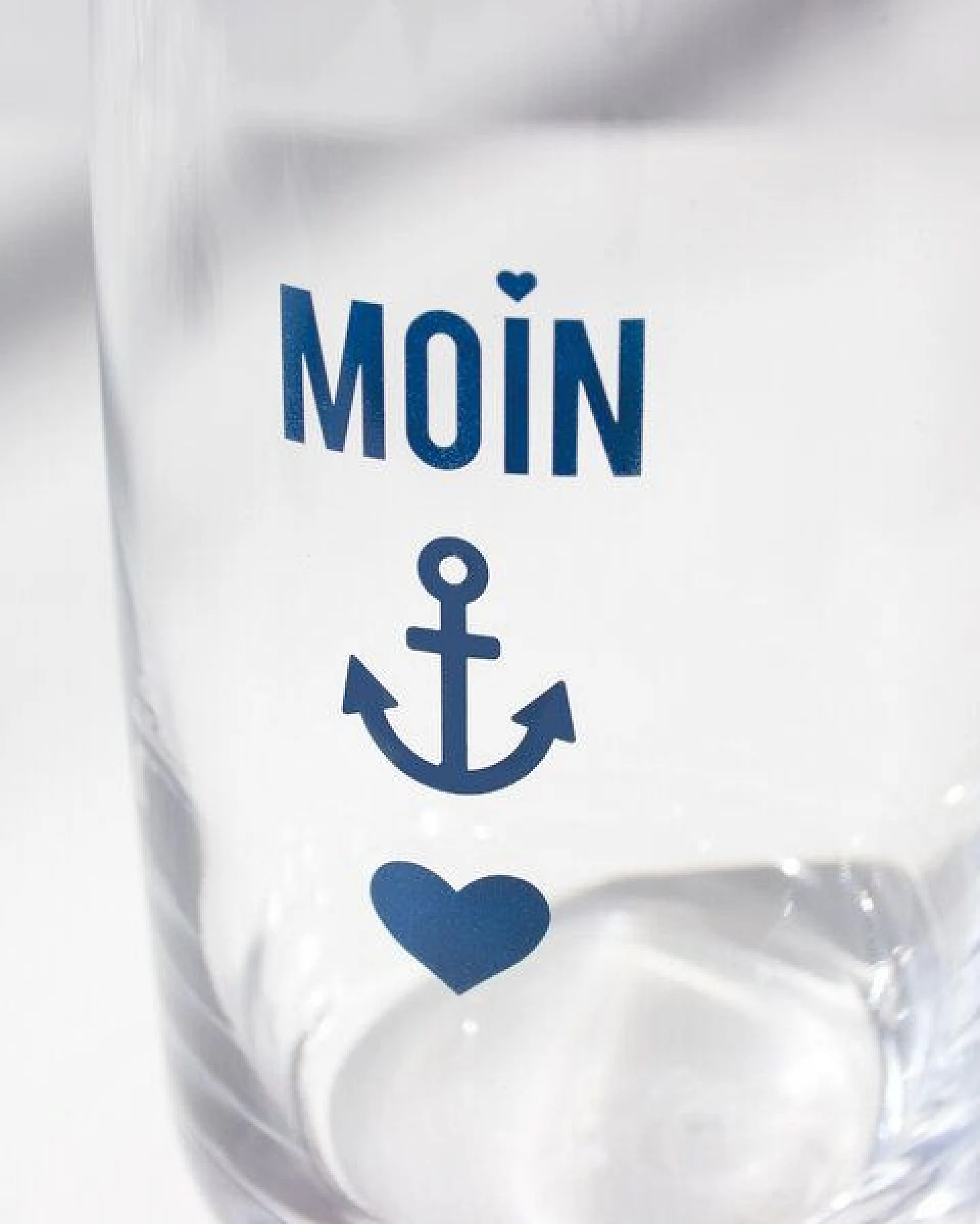 Bow & Hummingbird Kristallglas, Longdrinkglas "Moin-Anker-Herz" made in EU – Ansicht 2