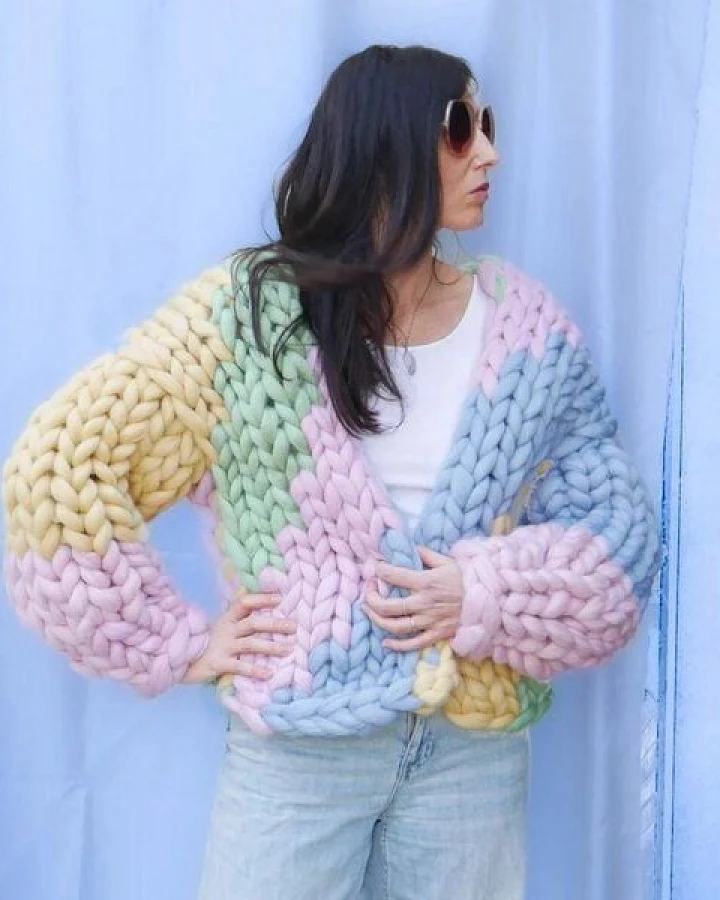 PANAPUFA Strickjacke aus dicker Wolle