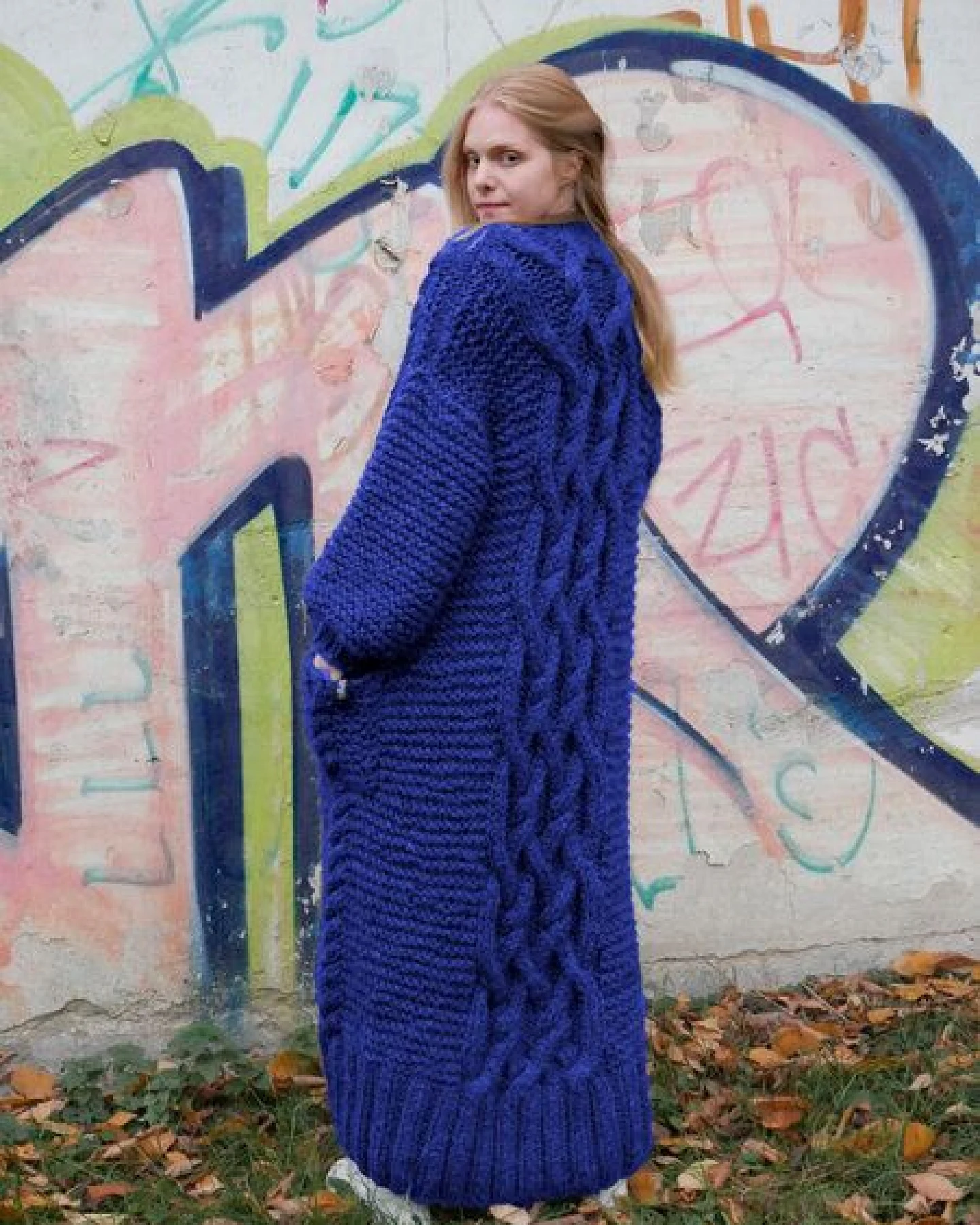 PANAPUFA lange Strickjacke aus Merinowolle – Ansicht 2