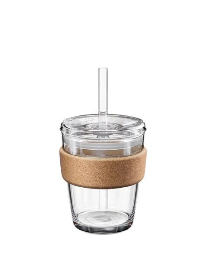 KeepCup - COLD CUP CORK – To Go Becher aus Glas mit Strohhalm in 2 Größen