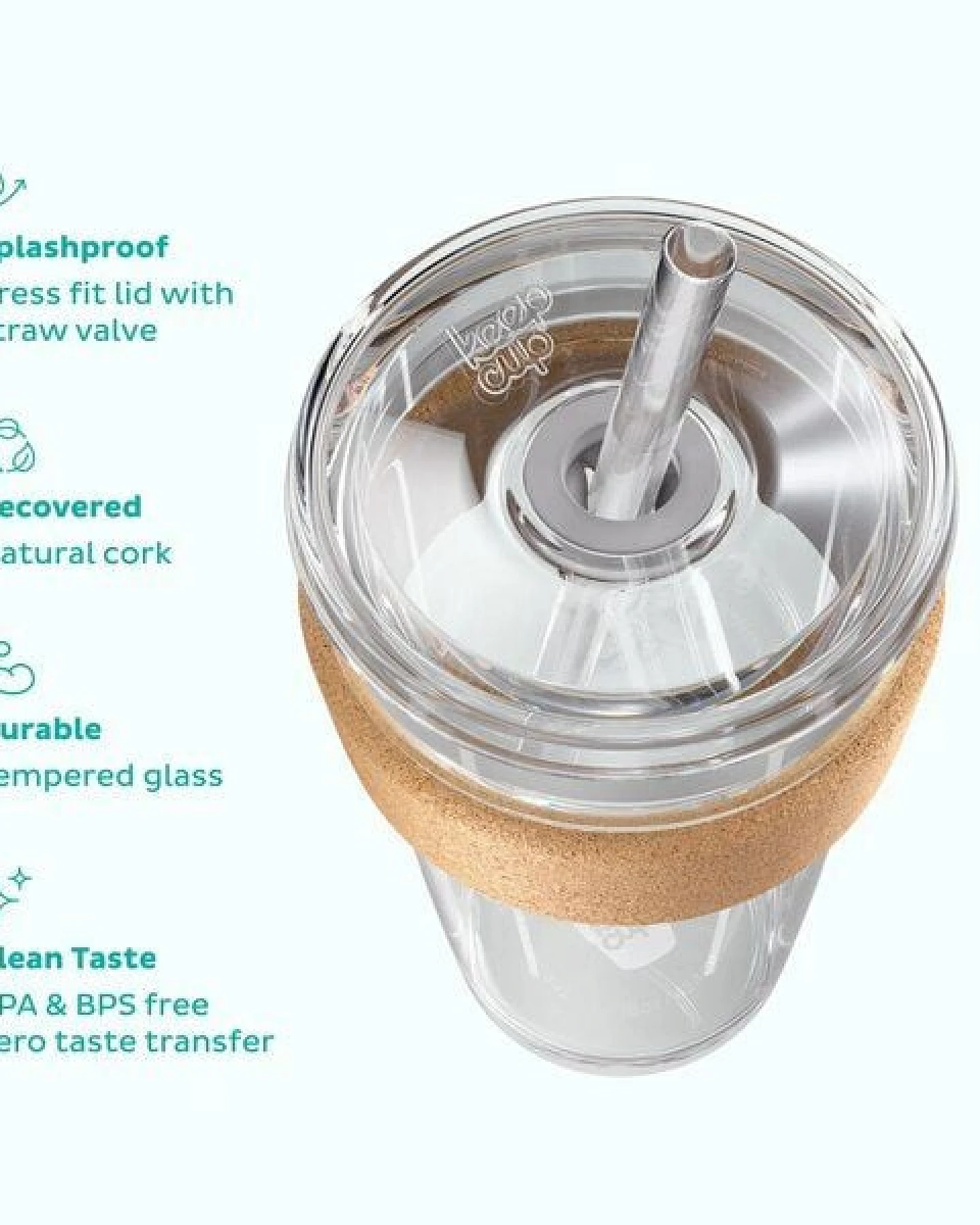 KeepCup - COLD CUP CORK – To Go Becher aus Glas mit Strohhalm in 2 Größen – Ansicht 4