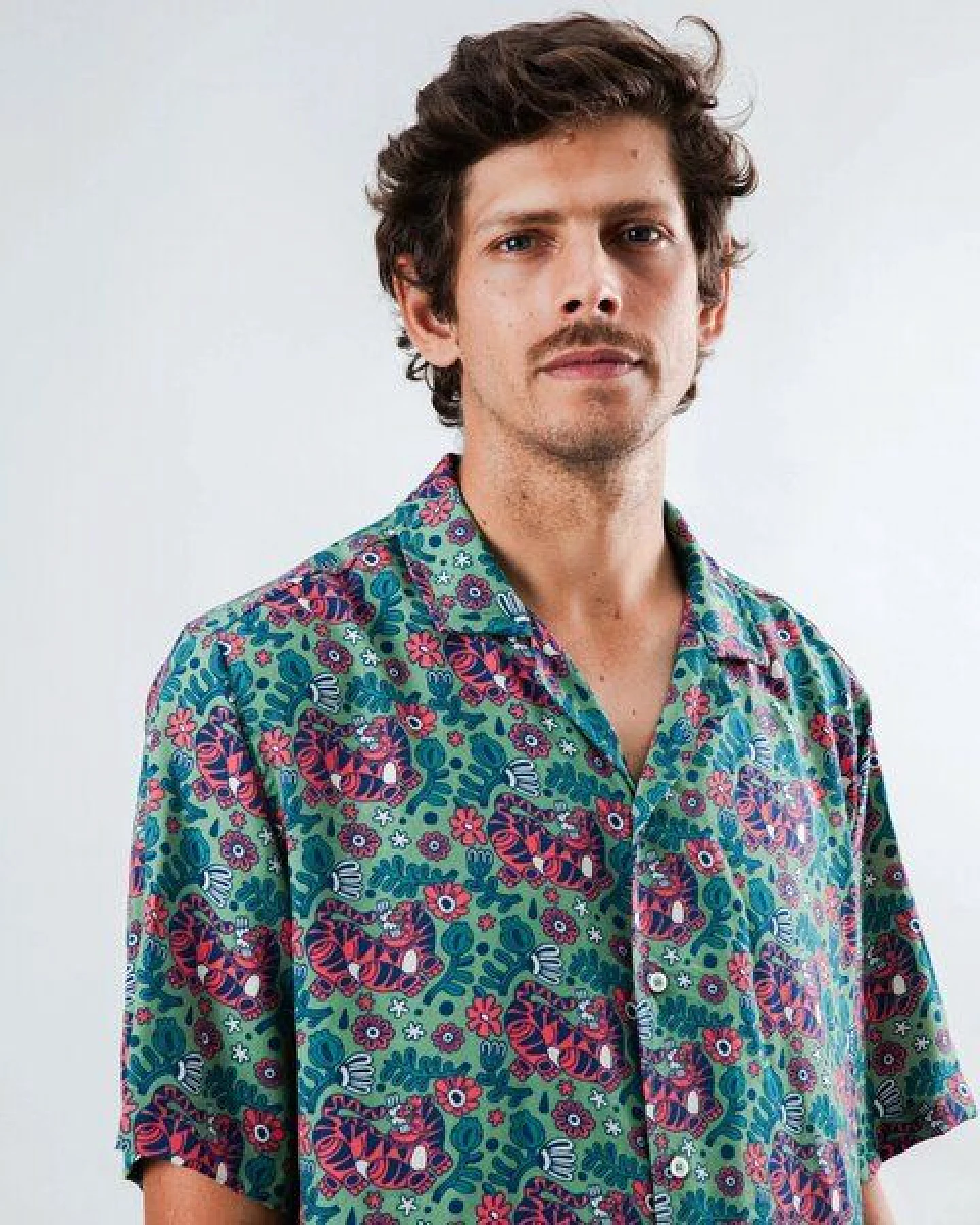 Brava Fabrics Kurzarm-Hemd Asis Percales Tigris Aloha – Ansicht 3