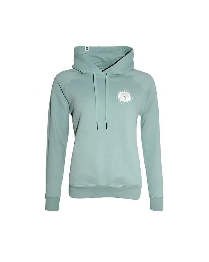 FÄDD Damen Sweatshirt Hoodie Bio-Baumwolle "Vau PäP Print änd Pätsch" Grün